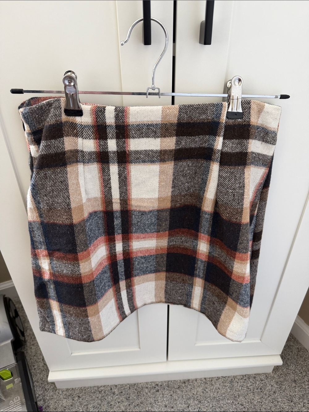 SHEIN Plaid wool-mix body con mini skirt